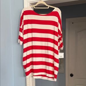 Zenana Outfitters Red and White Striped Top